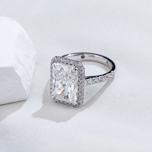 Anillo de diamantes cultivados en laboratorio de oro blanco de 18 quilates Messi Jewelry MSR-2036 para mujer - Product Image 2