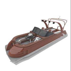 Bateau ponton de luxe en aluminium et fibre de verre, design intérieur personnalisé, éclairage d'ambiance, système audio haut de gamme, idéal pour la pêche en famille, best-seller - Product Image 2