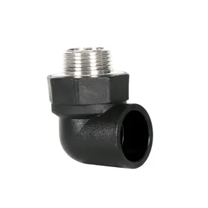 China Supplier PE80/100 Plastic Pipe Fittings HDPE Thread Male Elbow 90 Degree Joint Fittings for Water System