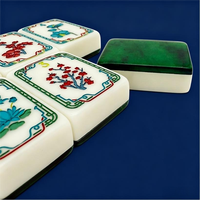 Tuiles de Mahjong en Cristal à Motif Personnalisé Winslow 1920, Pliables, Portables, Modernes, Luxe Haut de Gamme, Divertissement