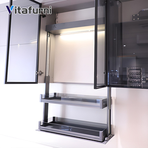 Vitafurni New Arrival Modern Aluminum Alloy Electric Kitchen Cabinet Smart Lifting System Lift <strong>Basket</strong> <strong>Storage</strong> Organizer <strong>Unit</strong> - Product Image 1