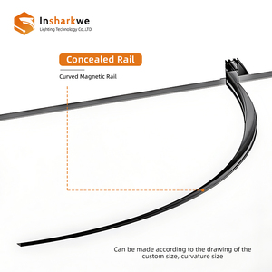 מודרני מעוצב חדש אלומיניום רכבת מגלשת מערכת תאורה מעגלית מסלול dc48v קשת מגנטית במסלול מגנטי dc48v שבב ar111 - Product Image 4