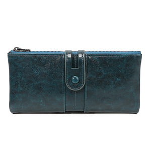 Cartera Suphiar para Hombre con Protección RFID, de Cuero Encerado, Estilo Largo, con Cierre Antirrobo - Product Image 2
