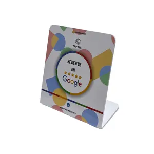 Factory Custom Google Social Media Review Card Stand Review Nfc Business Google Review Acrylic Stand