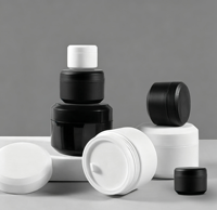 Pot cosmétique en plastique noir mat avec logo personnalisé, pour gel vernis, gel UV pour ongles, conteneur de 5g 10g