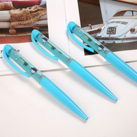 Stylo bille flottant DIY à largeur d'écriture de 1,0 mm, logo personnalisé, flotteur en PVC 2D avec corps en ABS jaune, cadeau d'usine, vente chaude