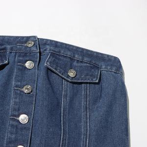 OUDINA-Vestido vaquero de mujer, top de tubo <span class=keywords><strong>a</strong></span> la moda, con cintura elástica, Midi Cargo, para mujer - Product Image 5