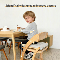 Chaise haute en bois pour bébé, réglable, mobilier de repas pour enfants, siège d'apprentissage en bois massif pour tout-petits, utilisation domestique