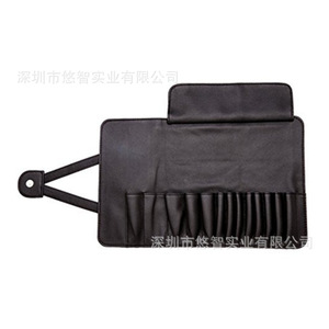 PU leather makeup brush <b>bag</b>, foldable makeup <b>tool</b> storage <b>roll</b>, stylish makeup <b>bag</b> with customizable logo. - Product Image 1