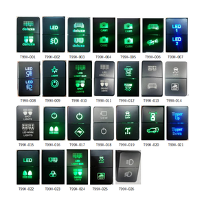Double bouton-poussoir Auto Blue & Green Led Push ON OFF Switch Button avec LED LIGHT BAR et DRIVING LIGHTS Lasered pour TOYOTACar - Product Image 6