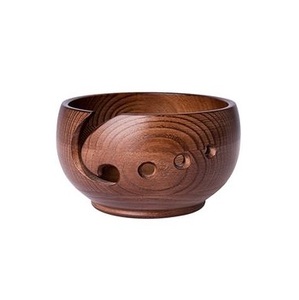 Bol à laine en bois naturel fait main en Inde WOODY24INTO7, écologique, forme ronde, taille personnalisée, style tendance - Product Image 6