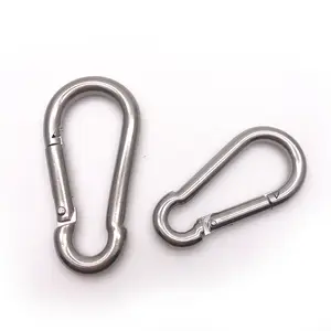 BT-245 8CM Din5299 FromC Heavy Duty 8X80mm Metal Snap Hook 304 Stainless Steel Carabiner Mousqueton