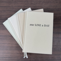 Carnet de notes de luxe personnalisé avec logo, format A5, couverture rigide, reliure cousue, en lin