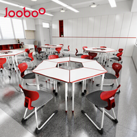 Table collaborative trapézoïdale modulaire pour une apprentissage flexible en classe