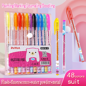 Ensemble de marqueurs gel pailletés 60 couleurs 1,0 mm imprimés UV |   Carnet de coloriage non effaçable en plastique de 14,8 cm, papeterie mignonne pour l'écriture - Product Image 6