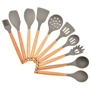 Ensemble d'outils <span class=keywords><strong>de</strong></span> <span class=keywords><strong>cuisine</strong></span> <span class=keywords><strong>de</strong></span> vente chaude 10 pièces avec manche en bois et spatule <span class=keywords><strong>de</strong></span> cuillère <span class=keywords><strong>de</strong></span> cuisson en silicone ensemble d'<span class=keywords><strong>ustensiles</strong></span> <span class=keywords><strong>de</strong></span> <span class=keywords><strong>cuisine</strong></span> <span class=keywords><strong>de</strong></span> haute qualité - Product Image 2