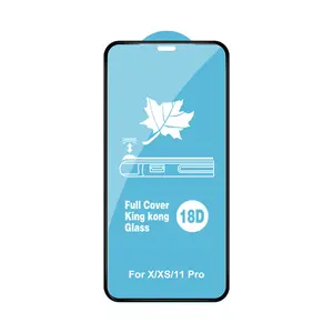 18D Maple Leaf Airbag Anti Drop Gebogene Silikon kante Gehärtetes Glas Full Cover Screen Guard für iPhone 11 12 13 Pro Xs Max 7 8P