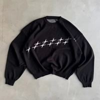 Pull en tricot jacquard surdimensionné vintage personnalisé pour homme, en coton, fabrication OEM chinoise, marque privée