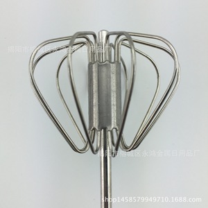 Batteur à œufs manuel en acier inoxydable, fouet rotatif semi-automatique pour la préparation de gâteaux, lavage à la main uniquement - Product Image 2