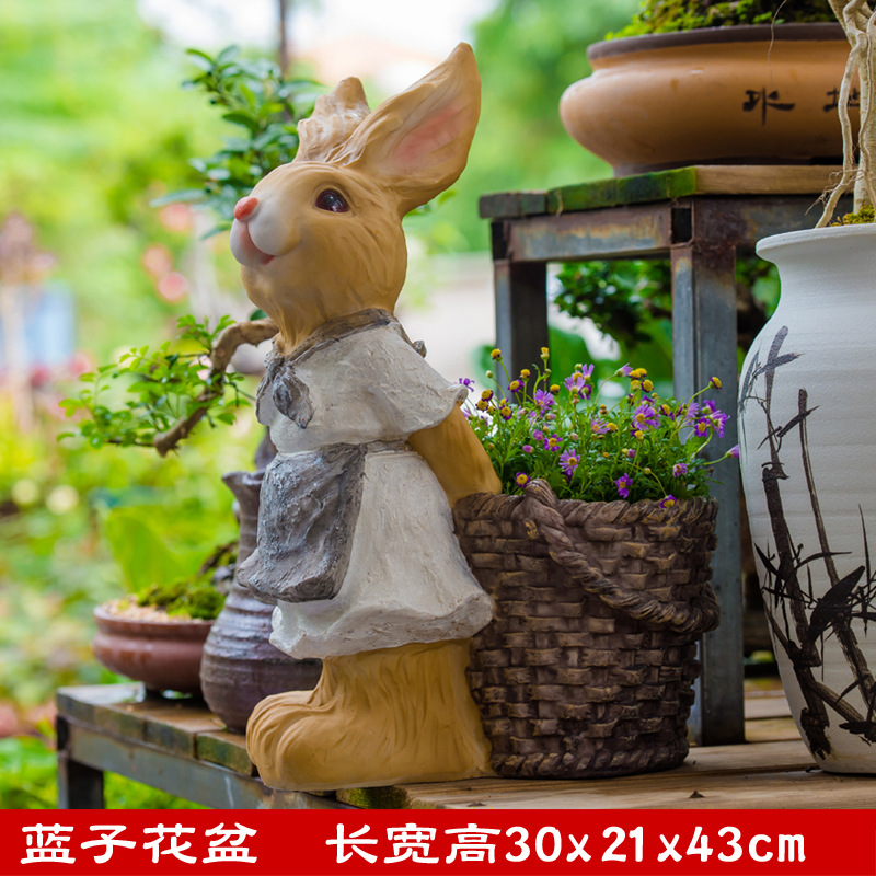 Rabbit basket flower pot 30X21X43CM