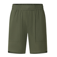 Nouveau style short cinq points pour homme, été, séchage rapide, taille élastique, uni, sportif, décontracté, en soie glacée, pour course et fitness en extérieur