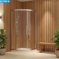 Cabine de douche rétractable personnalisée, porte de douche ronde coulissante, cabines de douche de salle de bain, portes de douche en verre, salles de douche polies