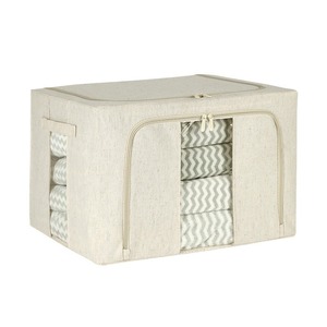 Tianshan Cotton Linen <b>Storage</b> Box Rectangle White Foldable <b>Clothes</b> Organizer - Product Image 5