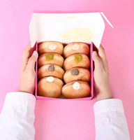 Boîte à donuts en papier cartonné personnalisée, vente chaude, emballage de gâteau bento personnalisé