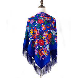 Foulard <span class=keywords><strong>carré</strong></span> russe pour femme, motif fleurs et oiseaux, bandana, châle à franges, babouchka, mouchoir, couvre-chef féminin 135*135cm - Product Image 2