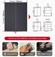Papier abrasif en carbure de silicium imperméable, pour le polissage du métal, du bois et de la peinture automobile, à utiliser à sec ou à l'eau, fabriqué en Chine