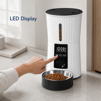 Distributeur automatique intelligent à double alimentation pour animaux de compagnie avec écran LED, en PP de qualité alimentaire, à alimentation lente, avec réglage multi-heures, 4 couleurs au choix pour chats et chiens