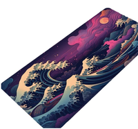 Tapis de souris de jeu Art Great Wave, grand format XL, tapis de bureau étendu avec repose-poignet, bords cousus, antidérapant, clavier d'ordinateur