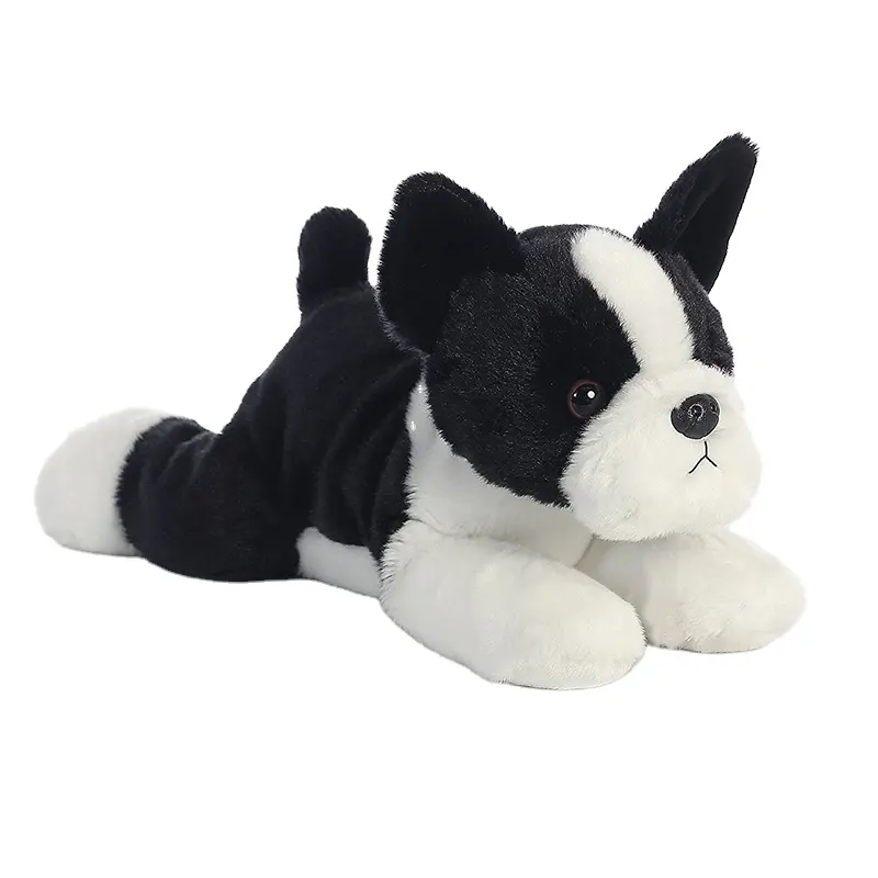 12 ''Đáng Yêu Sống Động Như Thật Thú Nhồi Bông Con Chó Sang Trọng Boston Terrier