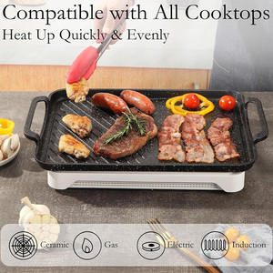 Grille <span class=keywords><strong>rectangulaire</strong></span> en aluminium moulé sous pression à <span class=keywords><strong>induction</strong></span> pour la maison Poêle à steak carrée épaissie pour la cuisine à poisson - Product Image 4