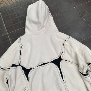 Nuovo Design Felpa Pullover con Cappuccio da Uomo Boxy Crop a Maniche Lunghe Stile High Street Patchwork Invernale - Product Image 5