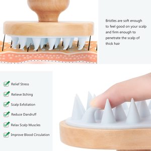 Eco semplice Paddle <span class=keywords><strong>spazzola</strong></span> per <span class=keywords><strong>capelli</strong></span> in bambù con cuscino Logo personalizzato <span class=keywords><strong>spazzola</strong></span> rotonda per massaggiare il cuoio capelluto e nutrire i <span class=keywords><strong>capelli</strong></span> crespi - Product Image 4