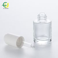 Flacons cosmétiques de luxe transparents avec compte-gouttes à pression de 10 ml, 15 ml, 30 ml, 40 ml, 50 ml pour l'emballage d'huiles essentielles, d'essences, de sérums et d'huiles capillaires