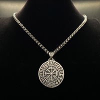 Nordique Viking Vegvisir Pendentif En Acier Inoxydable Mythologique Rune pour Hommes Collier Rue Hip Hop Bijoux pour Mariages