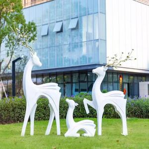 Personalizado moderno Metal artesanía jardín fibra de vidrio Acero inoxidable Animal al aire libre comercial escultura grande Hotel Animal - Product Image 3