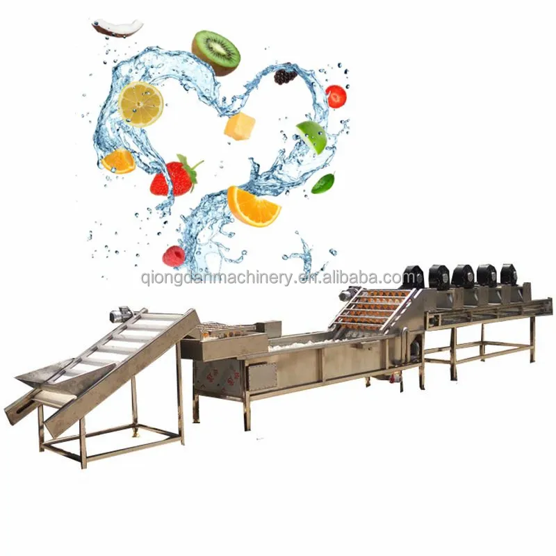 Fruit washing machine vegetable bubble washer orange cleaning air drying sorting machine tomato processing line price on sale