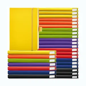 Grosir Notebook Promosi A5 jurnal Logo kustom kulit PU buku catatan sampul keras untuk siswa