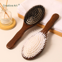 Brosse à cheveux en bois naturel, peigne en bois pour massage à domicile ou en salon, logo laser