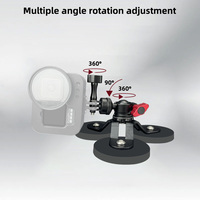Support de caméra d'action magnétique en aluminium avec mini rotule, aimant robuste recouvert de caoutchouc avec filetage mâle 1/4"20 pour Go Pro