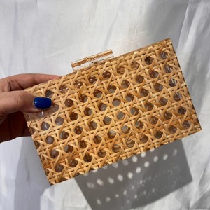 Borsa pochette in bambù da donna 2025 popolare per donna, in acrilico trasparente, borsa da sera, Design <span class=keywords><strong>Chic</strong></span> da donna, - Product Image 5