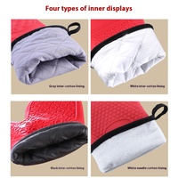Gants de cuisine résistants aux hautes températures, double couche, pour la cuisson, le barbecue, imperméables, en silicone, pour four à micro-ondes, anti-brûlure