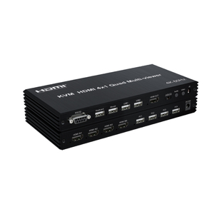   Conmutador KVM 4x1 Quad Multi Viewer 4K 60Hz con Selector, IR, RS232 y Control de Conmutación sin Interrupciones - Product Image 1