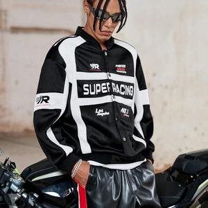 Chaqueta Bomber Personalizada para Hombre, Cuello de Béisbol, Diseño con Combinación de Colores en Contraste, Estampado de Letras, Estilo Casual Varsity para Invierno - Product Image 3