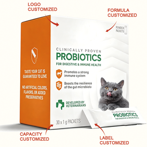 Probiotici per Gatti OEM ODM, Miscela Pura e Naturale per la Salute Digestiva e Immunitaria, 30 Bustine in Polvere per la Flora Intestinale - Product Image 2