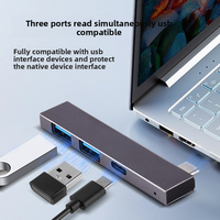 Adaptateur de transfert de données USB 3.0 multiport OTG 3-en-1, 4 ports USB-A, AL portable, haute vitesse, USB A C HUB