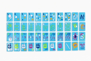 Tarjetas Educativas de Plástico con Esquinas Cuadradas, Juego de Mesa de Doble Cara, Herramienta de Aprendizaje, Diseño Personalizado, Color Azul - Product Image 2
